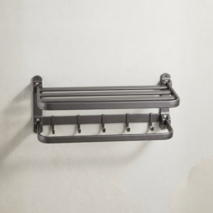 Toallero de aluminio doble con ganchos para toallas - COMBA Home