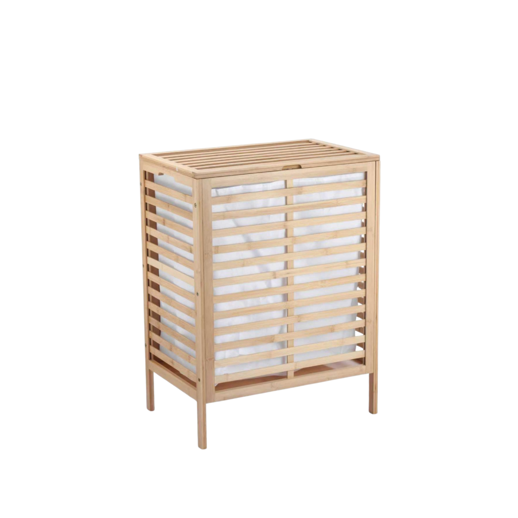 Canasto de bambú para ropa con tapa COMBA