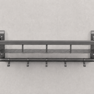 Toallero doble de aluminio con ganchos – diseño multifunción