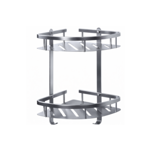 Estante esquinero de aluminio doble para ducha diseño mural COMBA