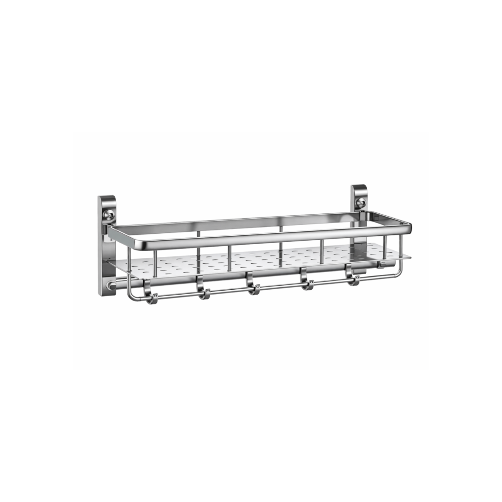Toallero de aluminio con estante para baño COMBA