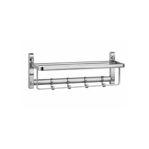 Toallero doble de aluminio con ganchos para baño COMBA